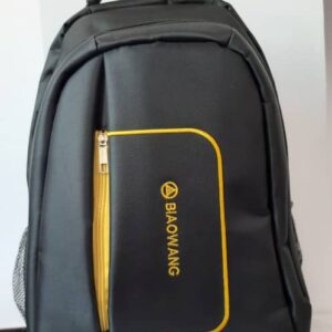 BIAOWANG Urban Tech Backpack – Black with Yellow Accent